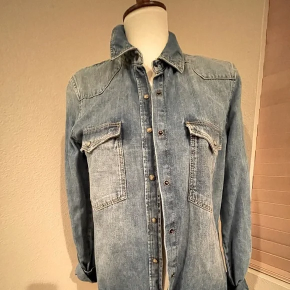 Zara Denim Shirt Size M - Picture 3 of 7